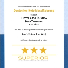 Auszeichnung - Deutsche Hotelklassifizierung 3*** Superior